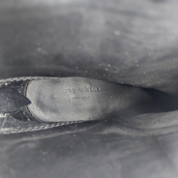 rag & bone Newbury Suede Ankle Heeled Black and Blue Suede Booties - Picture 7 of 9